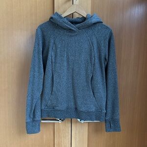 Lululemon Womens Scuba Pullover Hoodie Size 6 heather speckled black